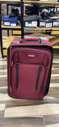TAG Red Soft-Shell Rolling Carry-On Luggage