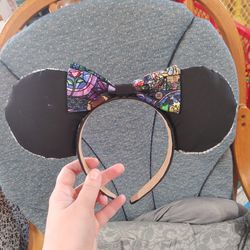 Handmade Black Beauty And The Beast Stained Glass Floral Disney Ears