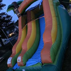 Water slide with pool