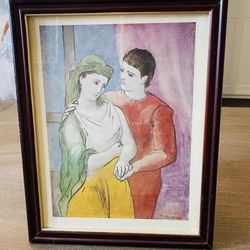 PABLO PICASSO “The Lovers” Framed Poster Print 10.5x8.5" W/frame 14x11"