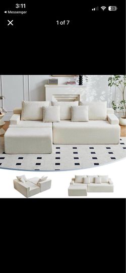 Boneless Couch, L Shaped Cloud Sectional Couches for Living Room
