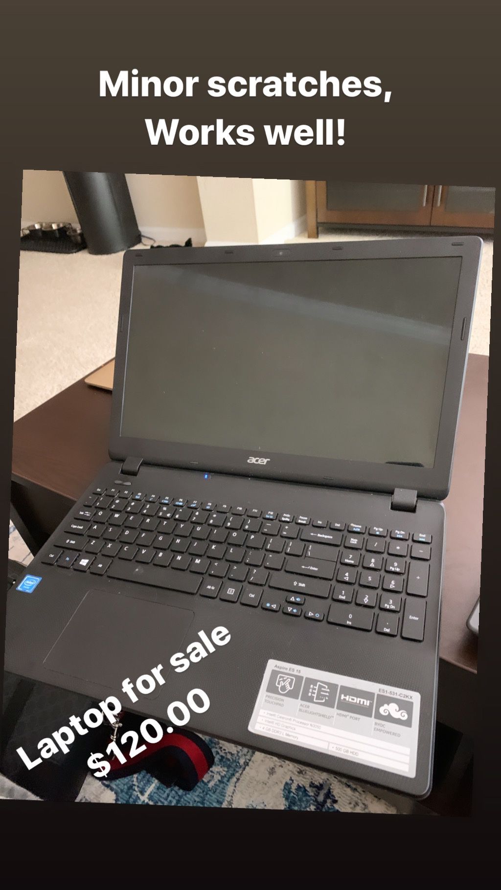 Acer ES1-531-C2KX Laptop for sale