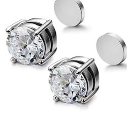 Fashionable and Popular Men's Alloy Guys Cubic Zirconia Decor Magnetic Ear Cuffs for Jewelry Gift and for a Stylish Look