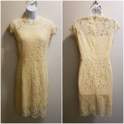 NEW Women's Yellow Floral Lace Dress