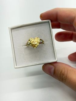 10KT Real Gold Nugget Heart Ring