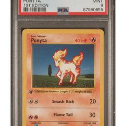 PSA 9 Ponyta 1st edition pokemon card slab