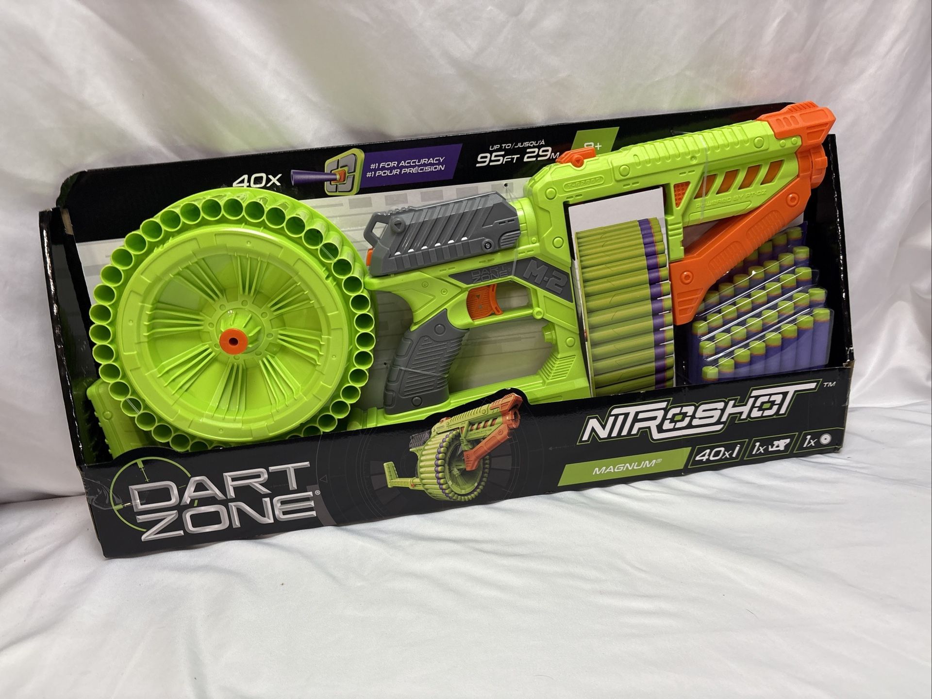 New DART ZONE MAGNUM X2 SUPERDRUM DART BLASTER Nerf Style Darts Gun NIB