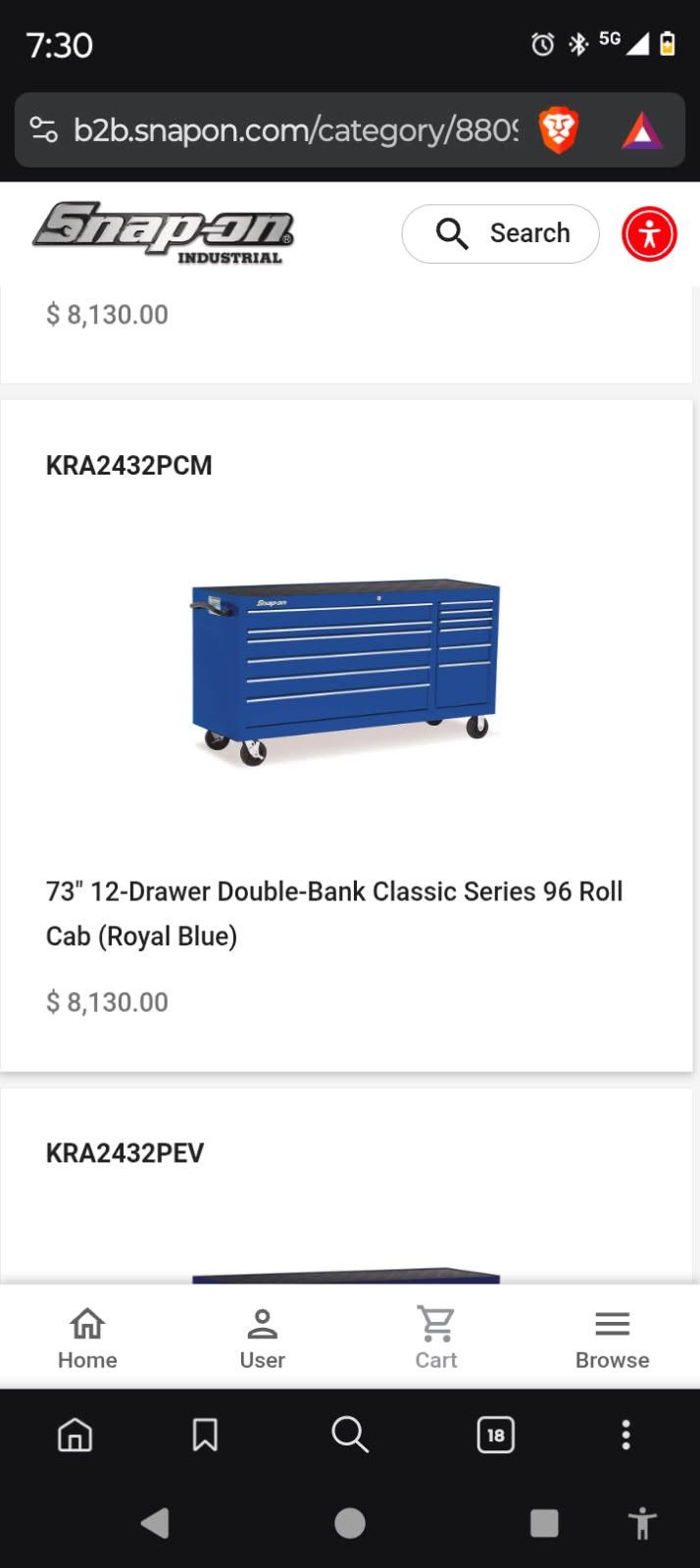 Snap On Classic 96 Roll Away Tool Box
