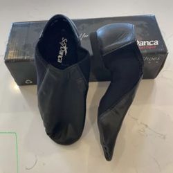 KIDS Jazz Shoes Sz 3.5 L Low Boots Split Toe Leather New So Danca