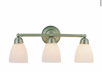 Trans Globe 3 Light Brushed Nickel Frosted Glass Vanity