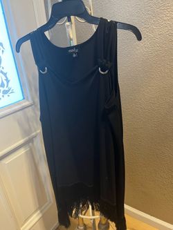 Designer black with silver hardware with dangling fringe top
