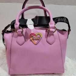 JUICY COUTURE FONDANT PINK LOVE MODE SATCHEL CROSSBODY BAG Brand New With Tags 