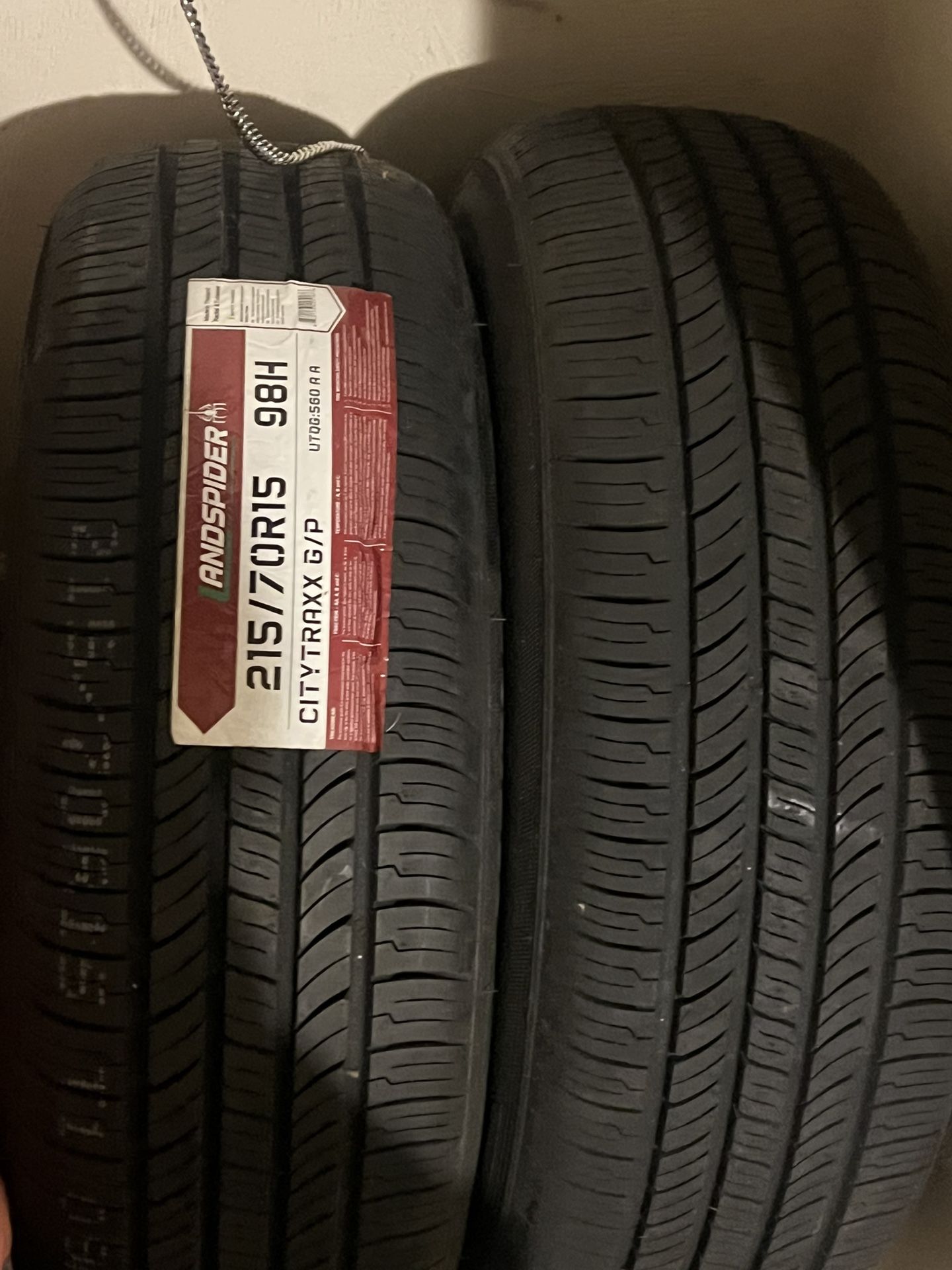 2 New Car Tires Size 215/70R15