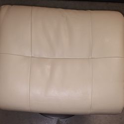 EUC,Cream leather ottoman
