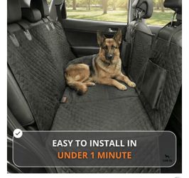 Black Quilted Dog Car Seat Cover