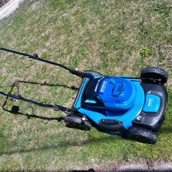 Kobalt Lawn Mower, 2 Kobalt Batteries,  And A Kobalt Charger