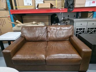 Genuine Leather Brown Couch, Brand New