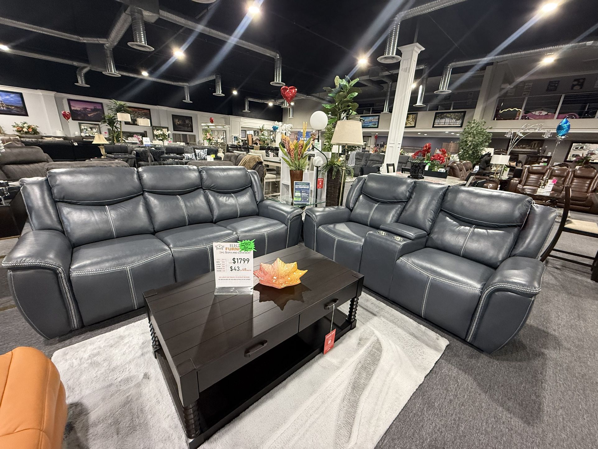 2 Pc Sofa And Loveseat With Free Coffee Table Set