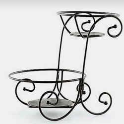 Double Serving Bowl Metal Stand