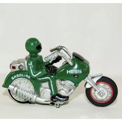 2007 Hess Gasoline Friction Drive Green Motorcycle Light Up Tail and Headlight