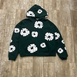 Large: Green Denim Tears Hoodie 