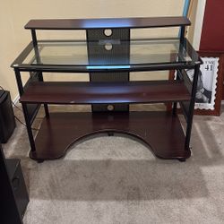 Glass Top Computer Work Station 