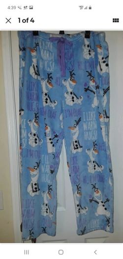 Women Disney Olaf Frozen Fleece Sleepwear Pants 2X (18W-20W)