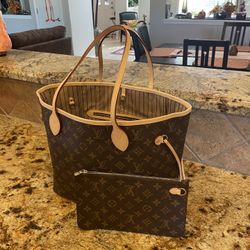 Rose Beige Neverfull MM (with Wristlet)