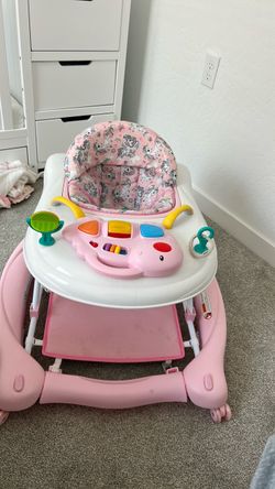 Pink Baby Walker with Unicorn Seat