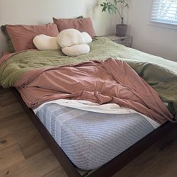 Basi Queen Bed Frame + Leesa Studio Queen Mattress