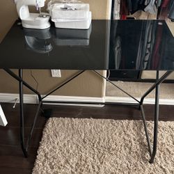 Glass Top Desk Or Vanity 