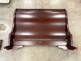 RESTORATION HARDWARE Cherry Finished Wooden Sleigh Style Queen Size Bed Frame