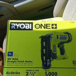 RYOBI 18V ONE+ STRAIGHT FINISH NAILER NEW $140 FIRM