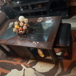 Coffee Table With Stool/