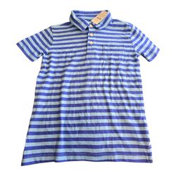 Crewcuts Kids' slub cotton polo blue stripes Boy SZ S