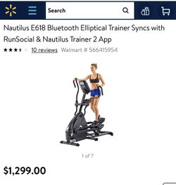 Nautilus e618 hybrid elliptical trainer with Bluetooth