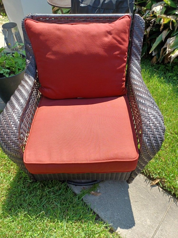 Wicker Patio Furniture Allen + Roth 4 Piece Wicker Patio Set With Cushions for Sale in Baton