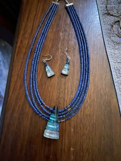 Resin Pendant And Earring Set