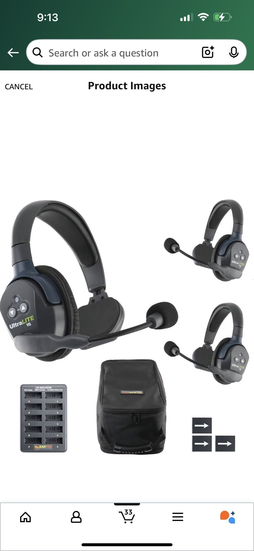 EARTEC UL3S Ultralite-HD 3-Person Full Duplex Wireless Intercom Headset Communication System, Single Ear Headsets, Up to 1000ft Range, U.S. Company