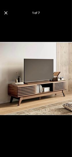 Modern TV Console Table for 55"-65" TVs – Walnut