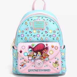 New Loungefly Disney Alice in Wonderland Mad Hatter Hare Tea Party Mini Backpack