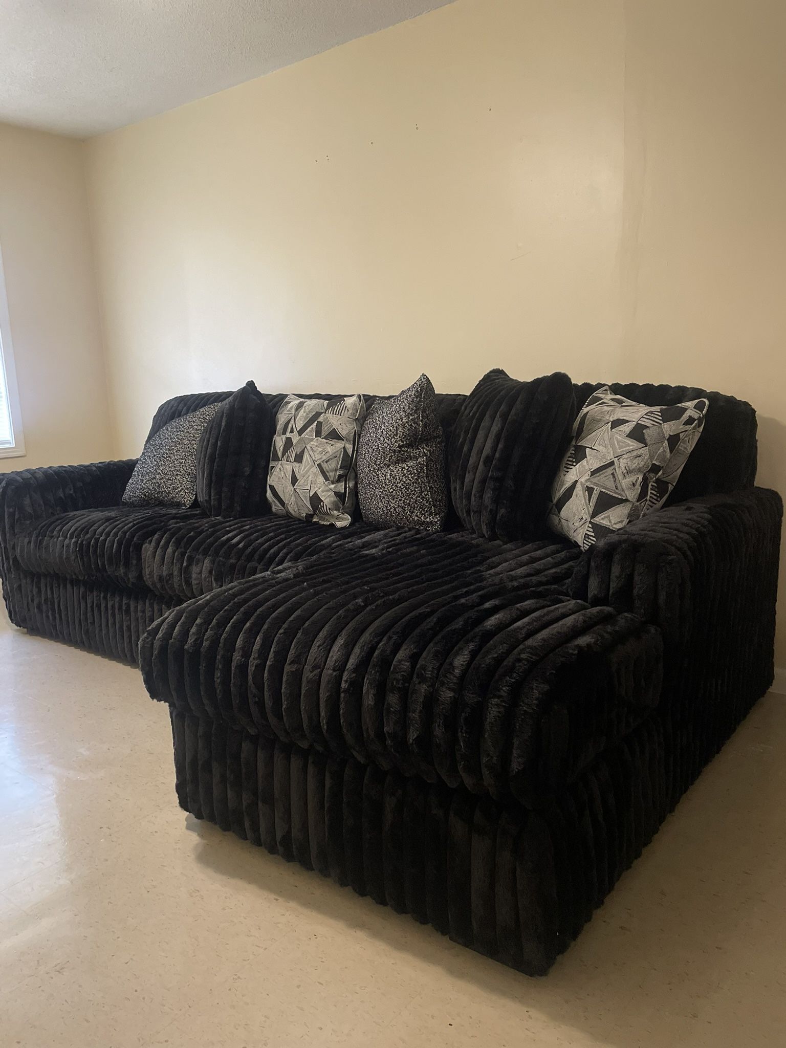 Brand New Couch Furry Black