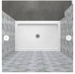 sb4830c 48 in. L x 30 in. W Alcove White Shower Pan Base Single Threshold with center Drain