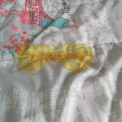 Yellow Heart Shaped Sunglasses