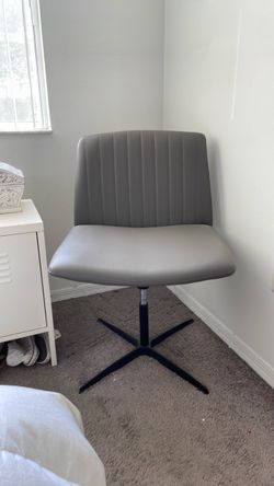 Gray Faux Leather Swivel Desk Chair
