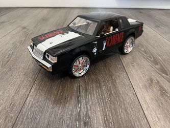 DIECAST 1/18 SCALE JADA SCARFACE 1987 BUICK REGAL the car is brand new unfortunately threw the box