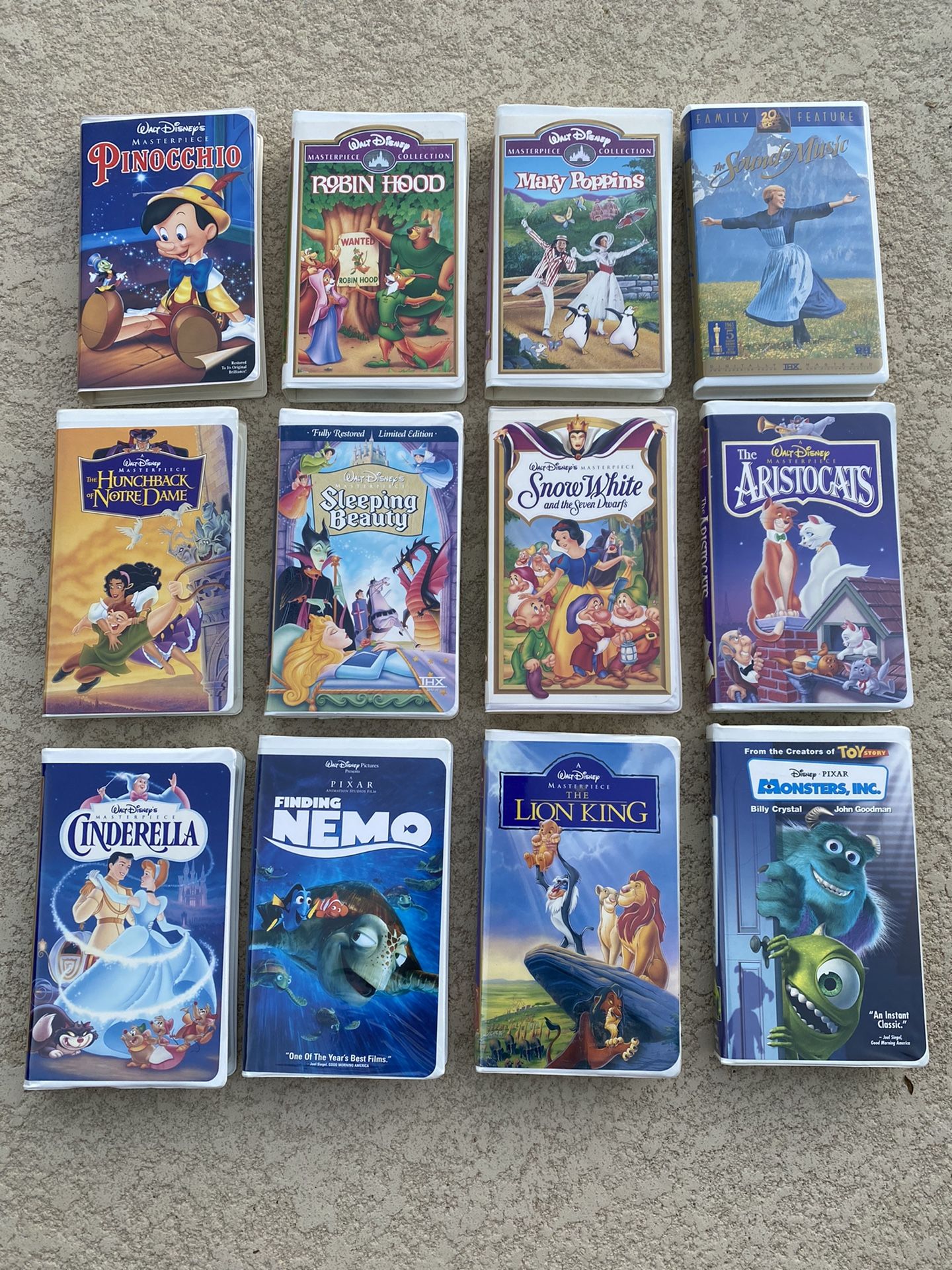 Disney VHS movies in very good condition if you still have a VCR!