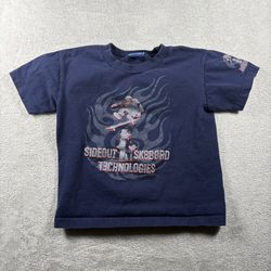 Vintage Sideout T-Shirt Youth Size Medium 6 Blue Y2K Surf Hawaii Skate #2B