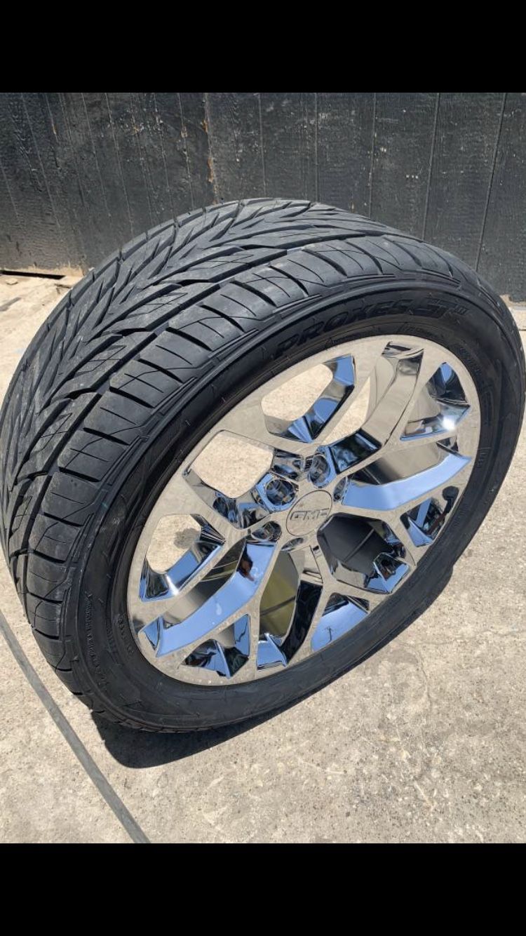 New 22” Denali Rims and Tires 6 Lug Wheels Chevy Silverado Sierra 22s 22 Rines y llantas 2019 Chevrolet 2018 Silverado 2017 Tahoe 2016 GMC 2015 Sierr