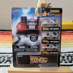 BACK TO THE FUTURE TIME MACHINE 3 CARS SET NANO HOLLYWOOD RIDES JADA New